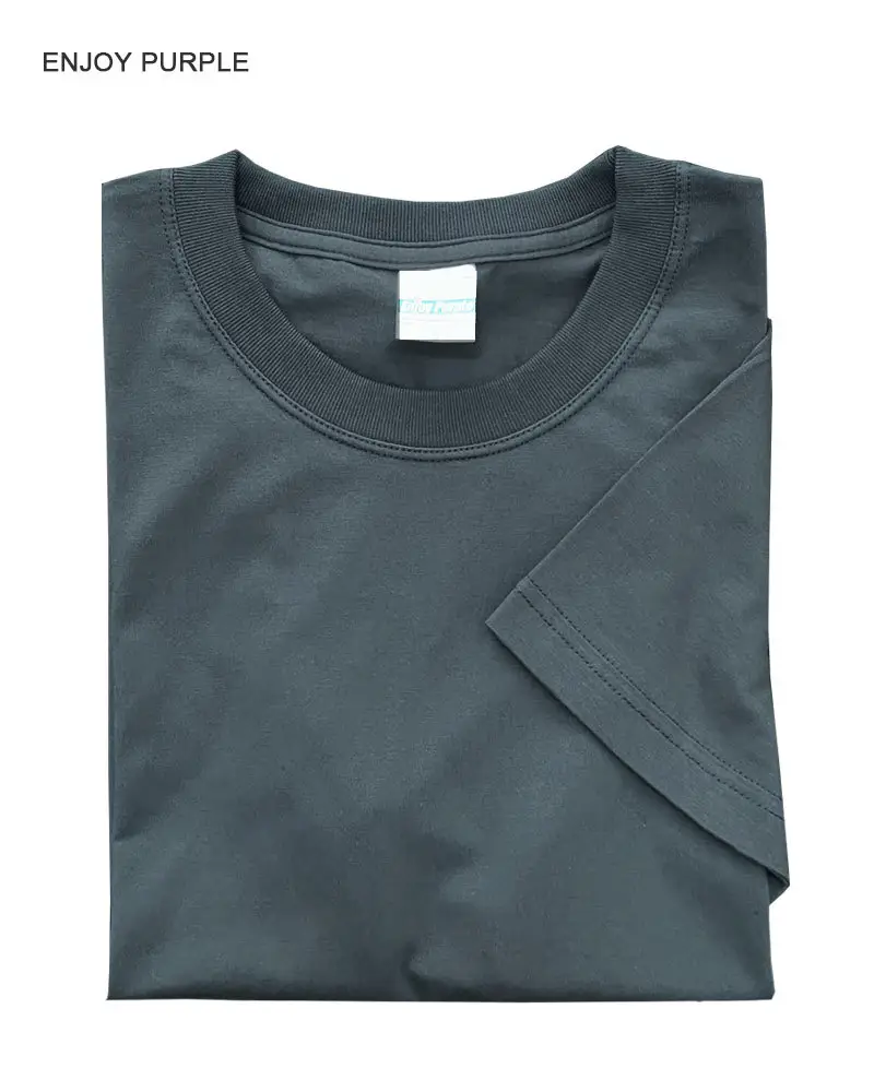 Summer T-Shirt Pure Cotton Solid Color Round Neck Short Sleeve - Image 26
