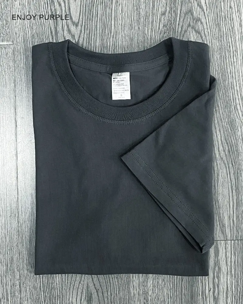 Summer T-Shirt Pure Cotton Solid Color Round Neck Short Sleeve - Image 29