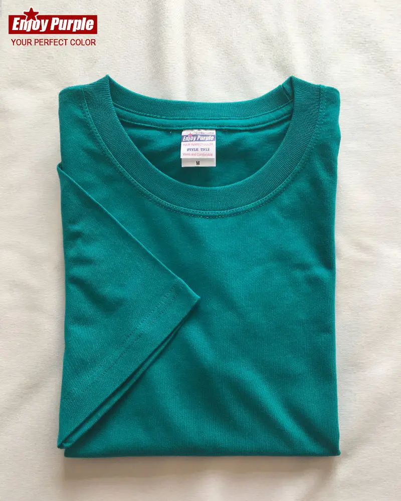Summer T-Shirt Pure Cotton Solid Color Round Neck Short Sleeve - Image 5