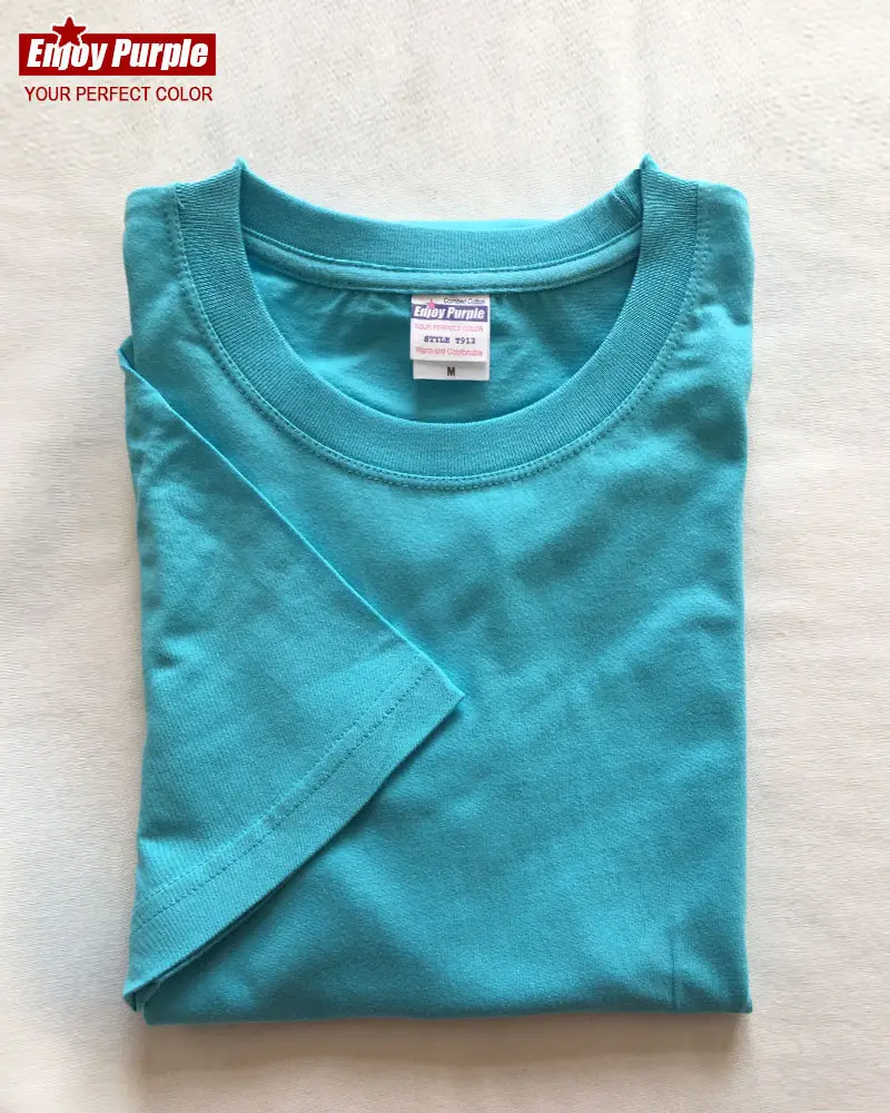 Summer T-Shirt Pure Cotton Solid Color Round Neck Short Sleeve - Image 9
