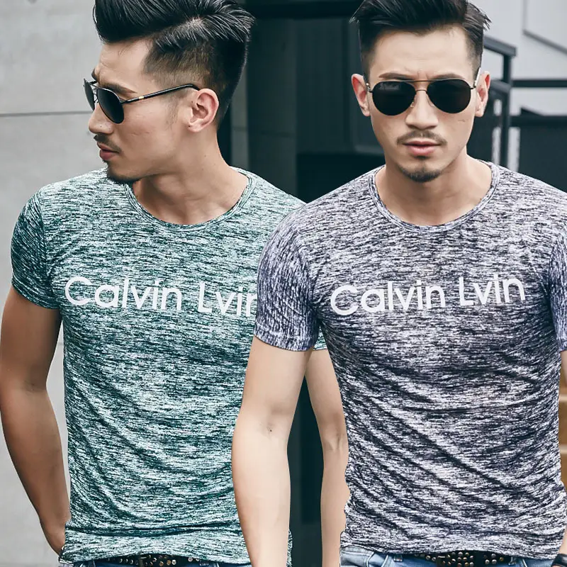 Men Printed Short Sleeve T-Shirt Calvin Klein Grey - Image 11