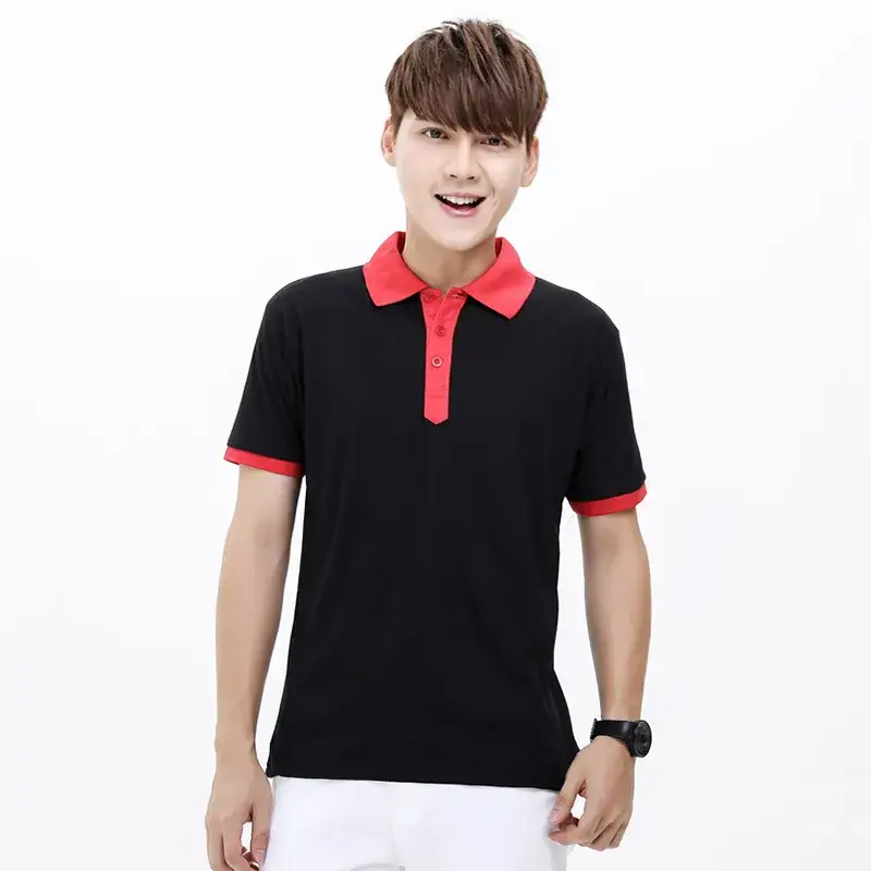 Men Cotton Polo Shirt White Blue Summer - Image 14