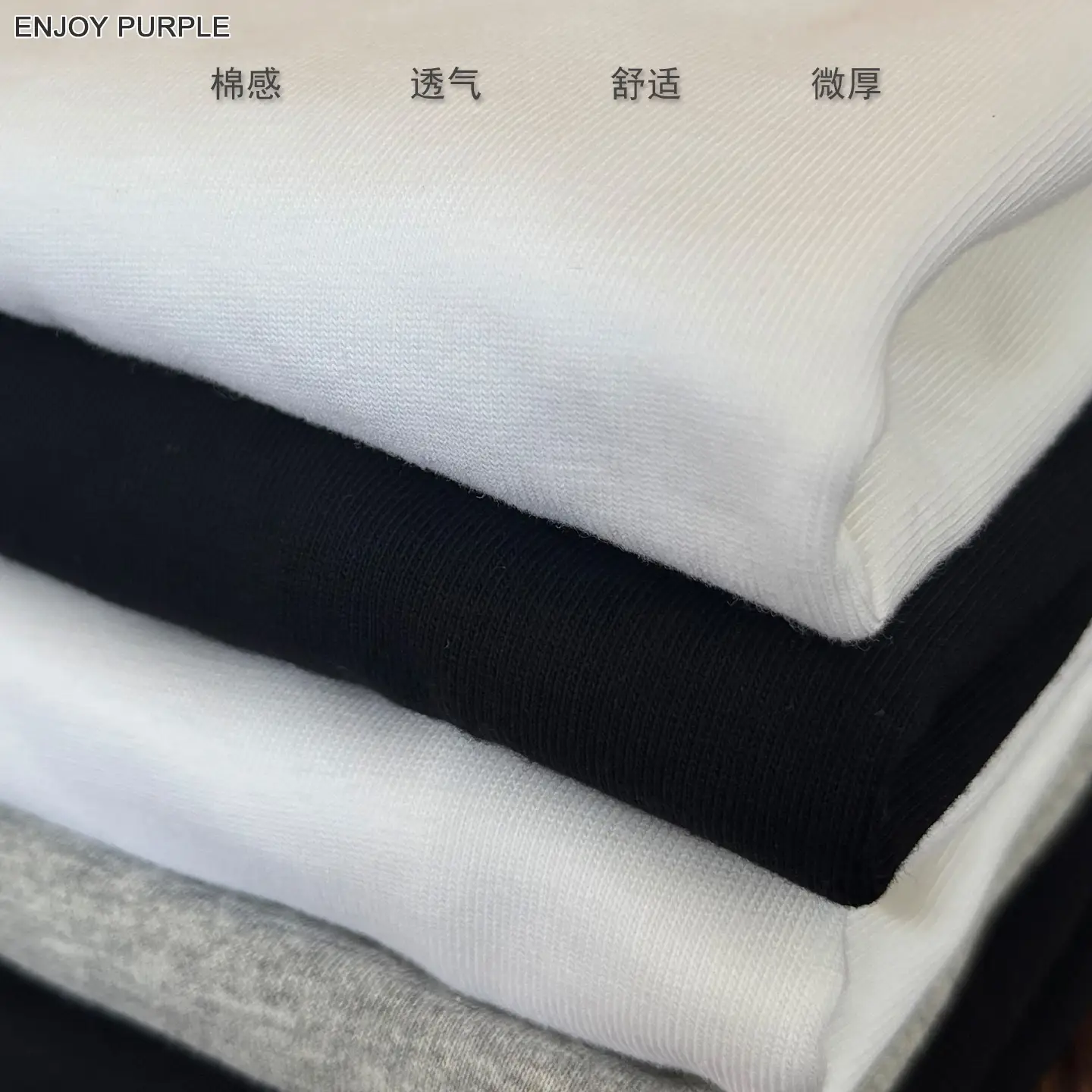 Men Navy Blue Cotton T-Shirt Medium Weight Loose Fit — feature 3
