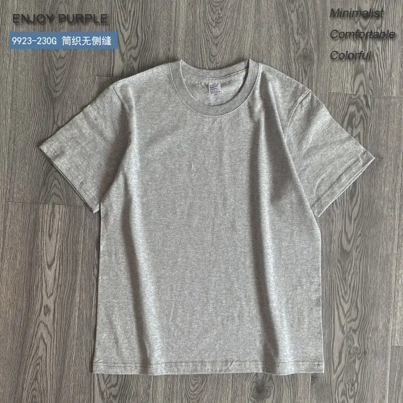 Men Navy Blue Cotton T-Shirt Medium Weight Loose Fit - Image 10