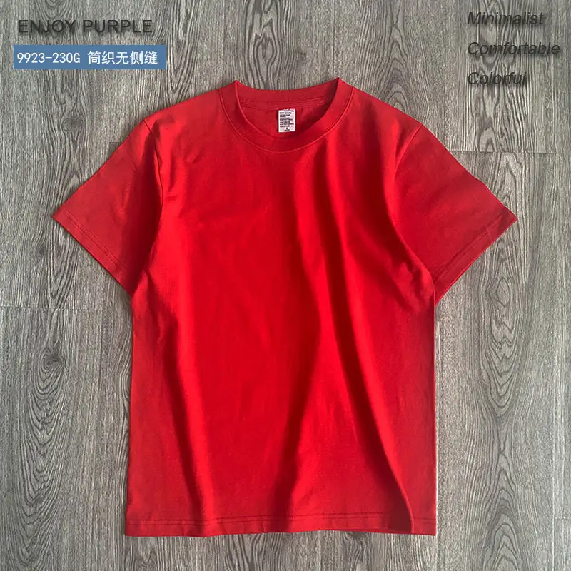 Men Navy Blue Cotton T-Shirt Medium Weight Loose Fit - Image 14