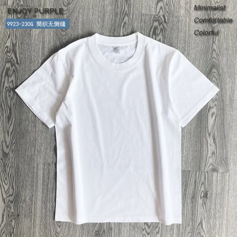 Men Navy Blue Cotton T-Shirt Medium Weight Loose Fit - Image 7