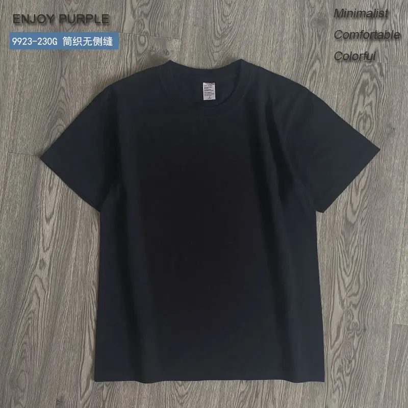 Men Navy Blue Cotton T-Shirt Medium Weight Loose Fit - Image 8