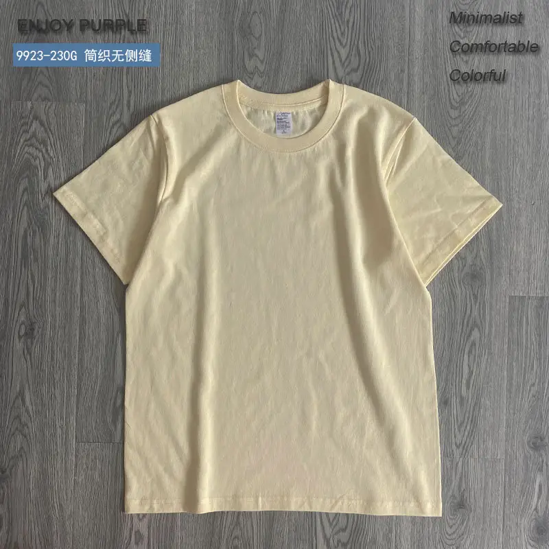 Men Navy Blue Cotton T-Shirt Medium Weight Loose Fit - Image 9