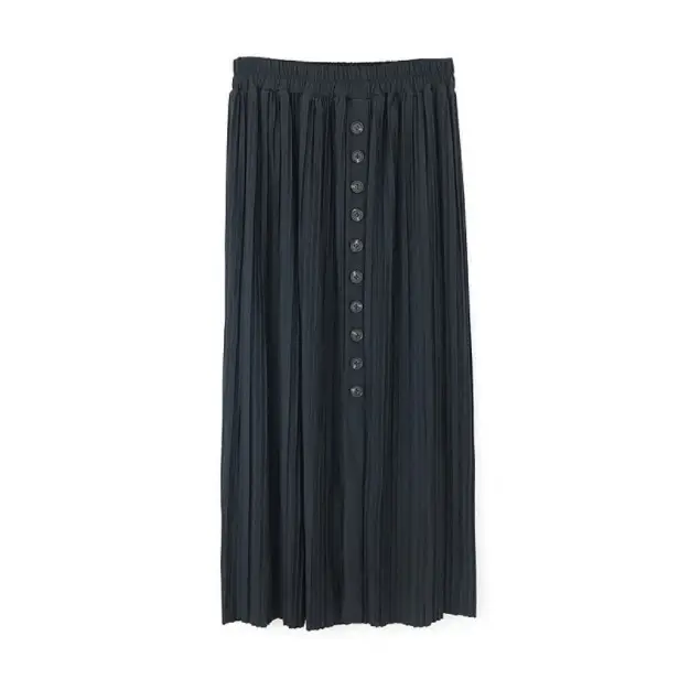 2025 Korean Style Buttoned Pleated Skirt for Women
