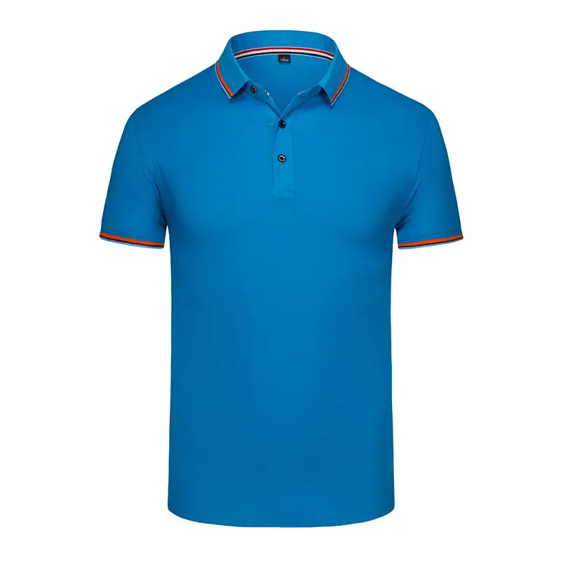 Men Black Polo Shirt with Blue Trim - Image 12