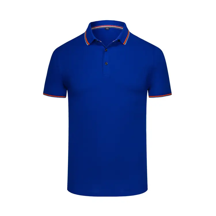 Men Black Polo Shirt with Blue Trim - Image 10