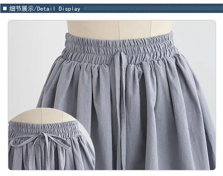 Women Wide Leg Shorts Chiffon Plus Size Elastic Waist — feature 12