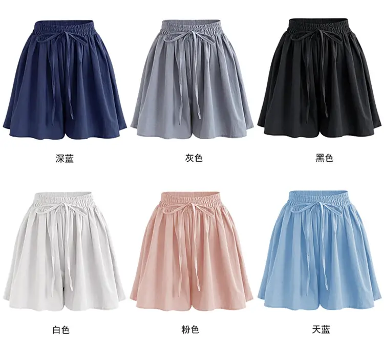 Women Wide Leg Shorts Chiffon Plus Size Elastic Waist — feature 4