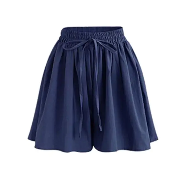 Women Wide Leg Shorts Chiffon Plus Size Elastic Waist - Image 2