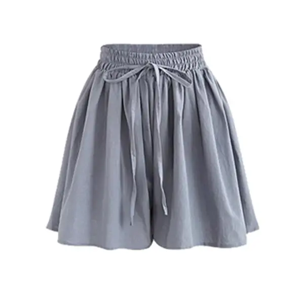 Women Wide Leg Shorts Chiffon Plus Size Elastic Waist - Image 3