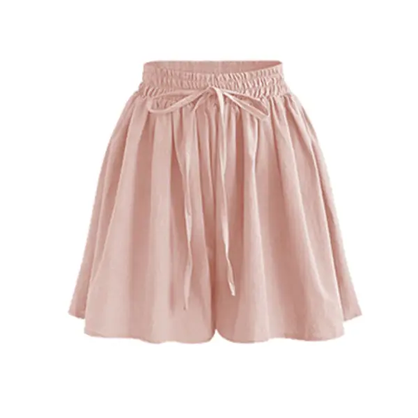 Women Wide Leg Shorts Chiffon Plus Size Elastic Waist - Image 4