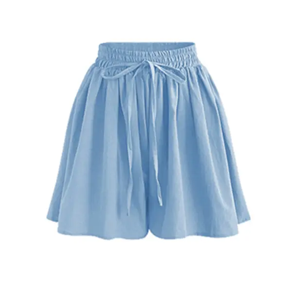 Women Wide Leg Shorts Chiffon Plus Size Elastic Waist - Image 5