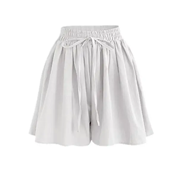 Women Wide Leg Shorts Chiffon Plus Size Elastic Waist - Image 6