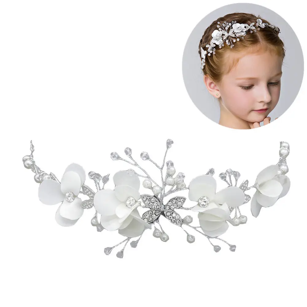 White Rhinestone Princess Hair Headband for Girls