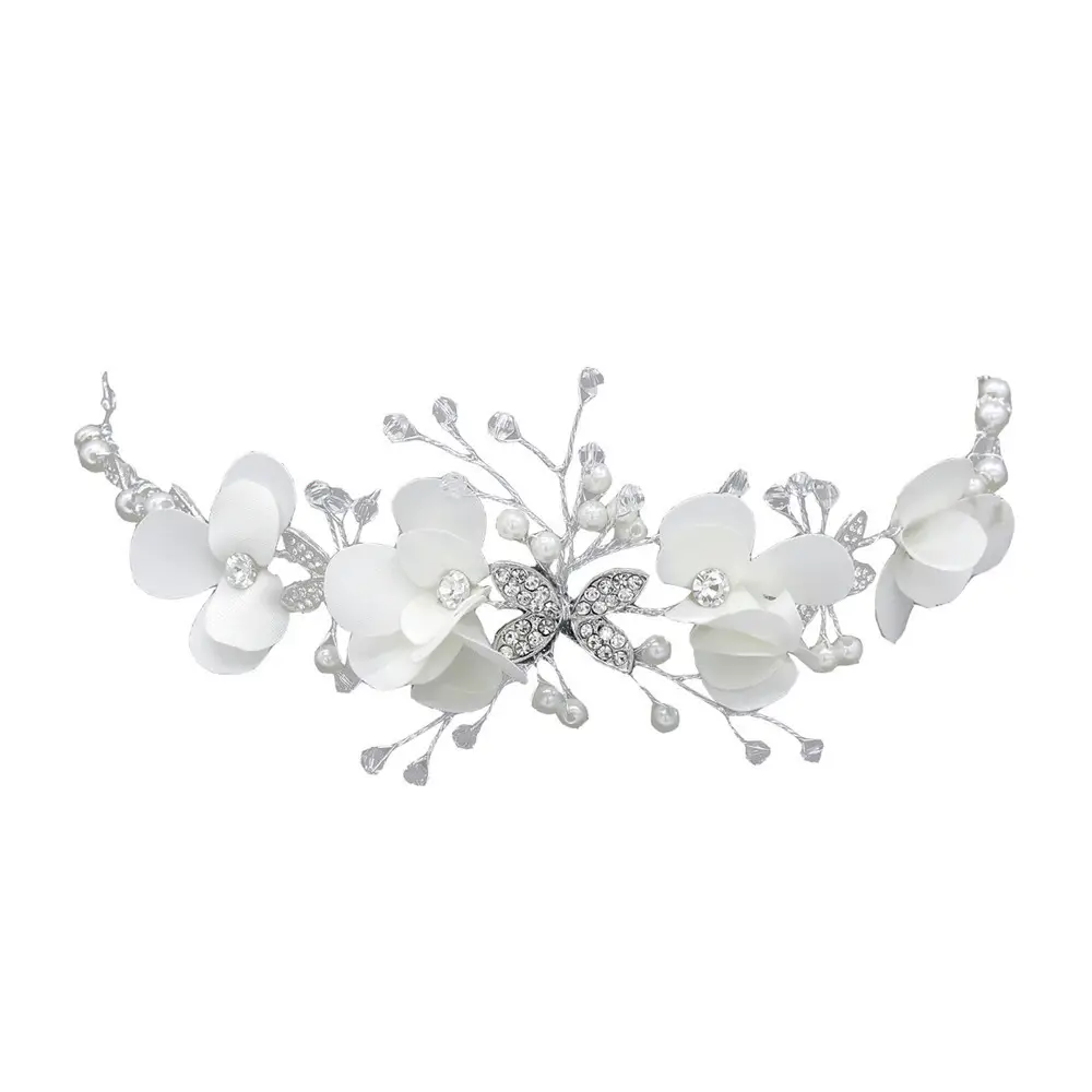 White Rhinestone Princess Hair Headband for Girls