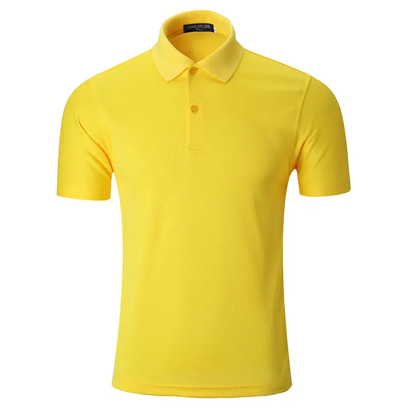 Men Yellow Polo T-Shirt with Logo Custom Print