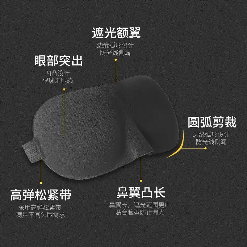 Eye Mask for Sleep, Light-Blocking, Zero-Pressure, Special for Sleep, Travel, Lunch Break, Relieve Fatigue, Deep Sleep, 3D Stereo Eye Mask, Customized