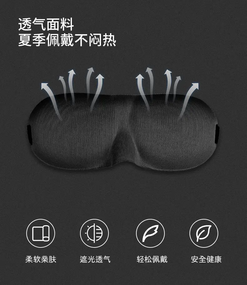 Eye Mask for Sleep, Light-Blocking, Zero-Pressure, Special for Sleep, Travel, Lunch Break, Relieve Fatigue, Deep Sleep, 3D Stereo Eye Mask, Customized — feature 6