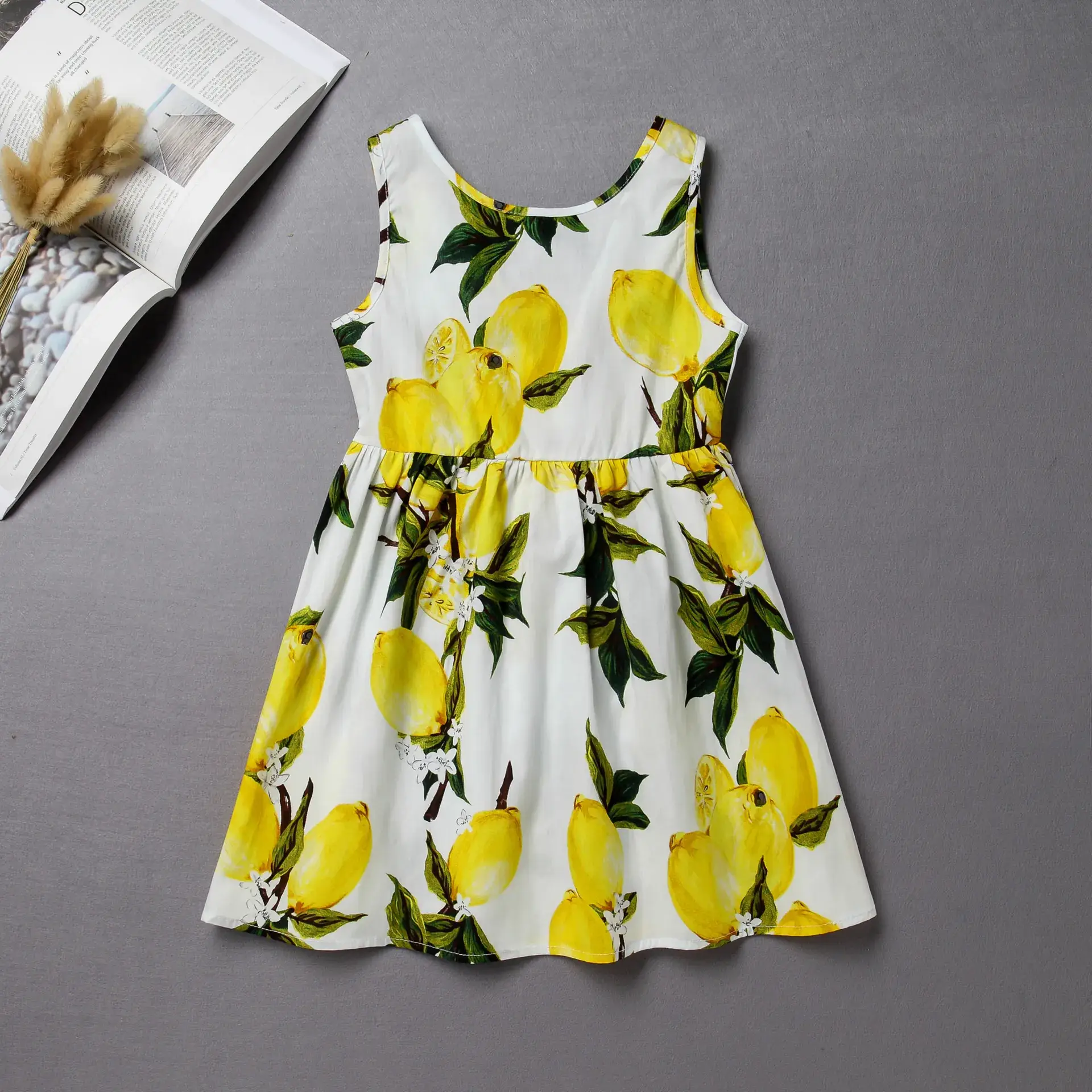 Korean Princess Sleeveless Printed Dress for Girls - Image 19