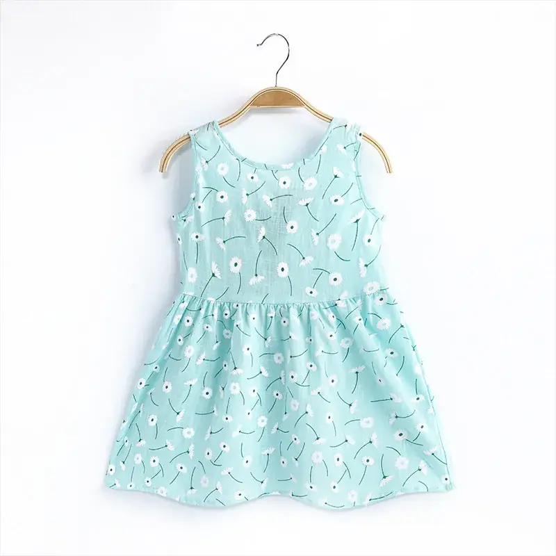 Korean Princess Sleeveless Printed Dress for Girls - Image 13