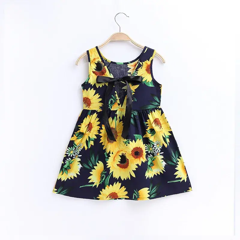 Korean Princess Sleeveless Printed Dress for Girls - Image 5