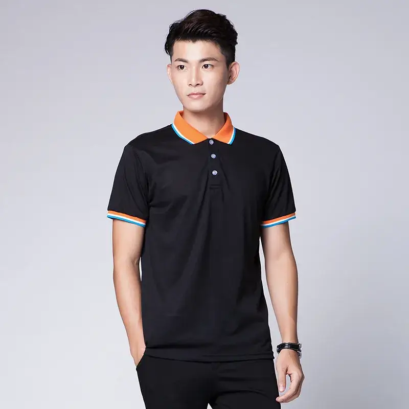 Green Polo Shirt with Orange Trim for Men - Image 15