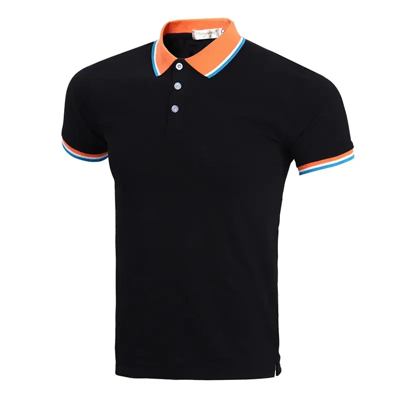 Green Polo Shirt with Orange Trim for Men - Image 17