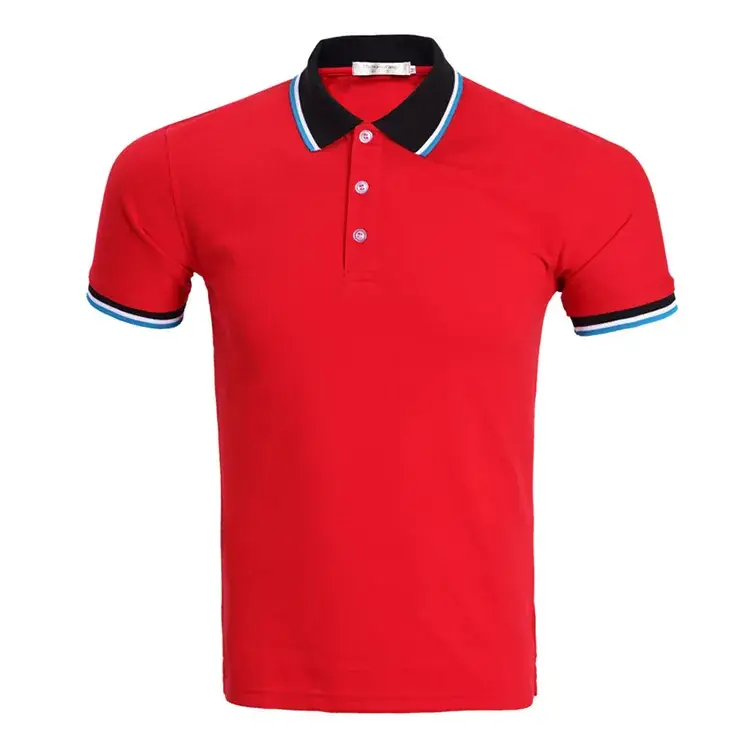 Green Polo Shirt with Orange Trim for Men - Image 2