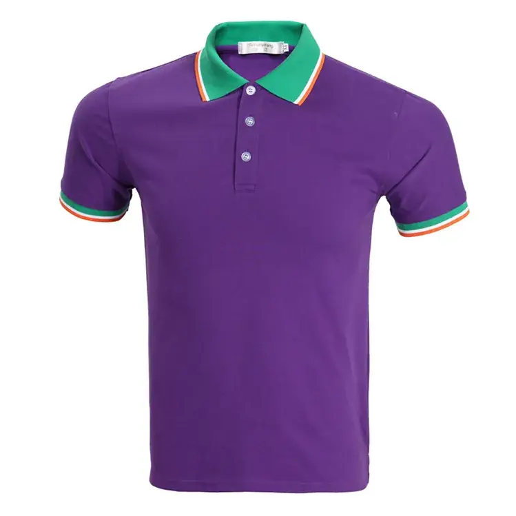 Green Polo Shirt with Orange Trim for Men - Image 4