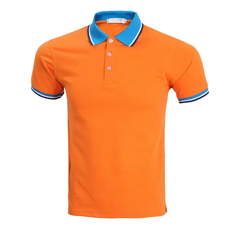 Green Polo Shirt with Orange Trim for Men - Image 9