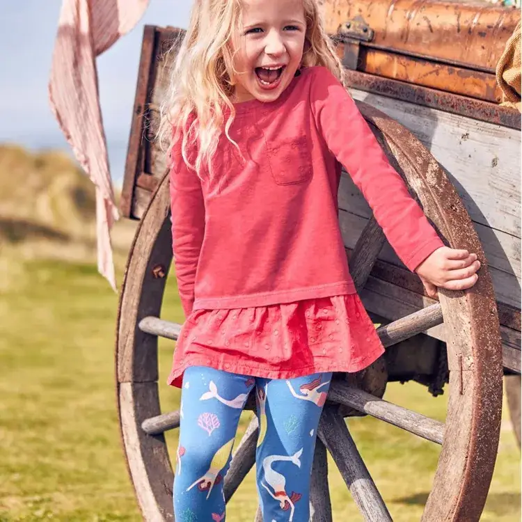 Girls Mermaid Printed Pink Leggings Set - Image 10