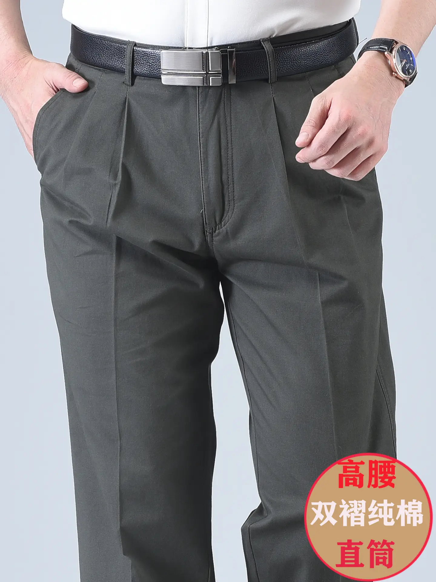 Men's Pure Cotton Loose Fitting Pants Grey - Image 33
