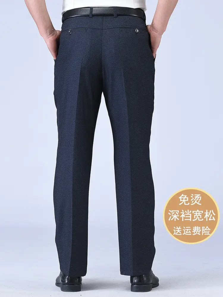 Men Black Thick Waist Pants 40+ Summer Wear - Image 21