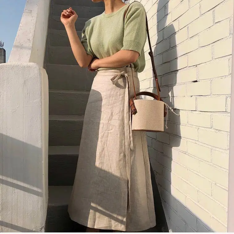 2025 Spring Bucket Bag Canvas Leather Contrasting Brown