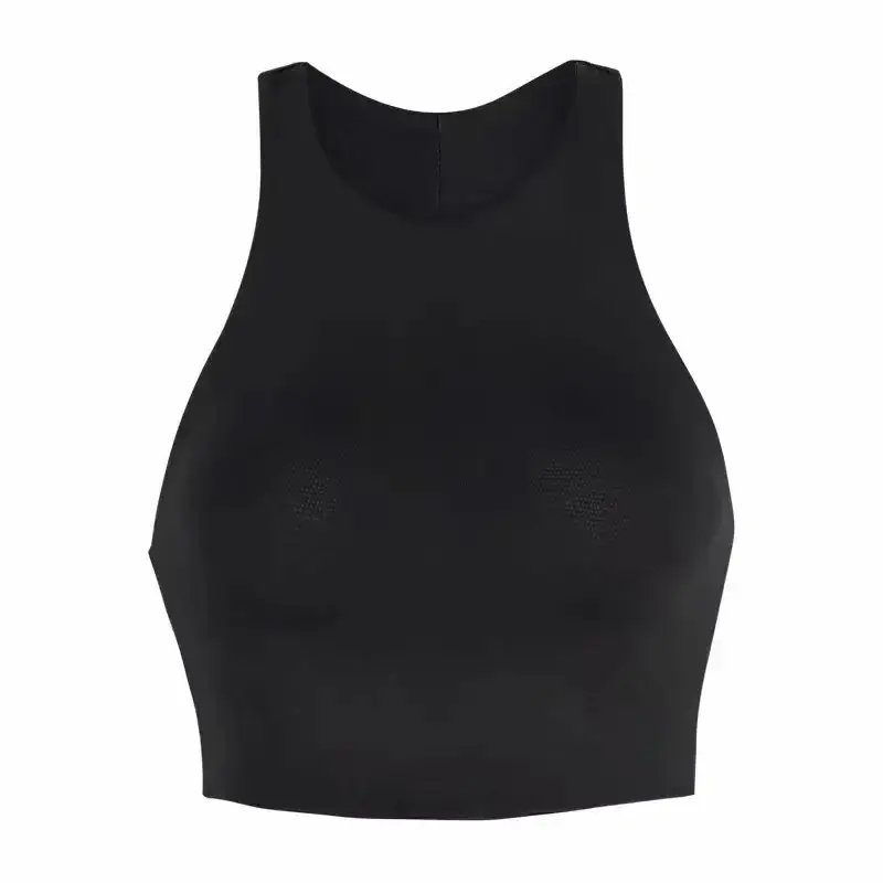 Women Hottie Slim Fit Navel Baring Vest Olive Green - Image 4