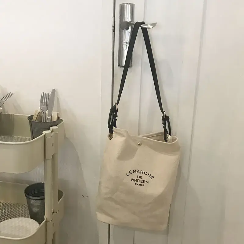2026 Korean Patchwork Canvas Shoulder Bag Ins Casual Crossbody - Image 4