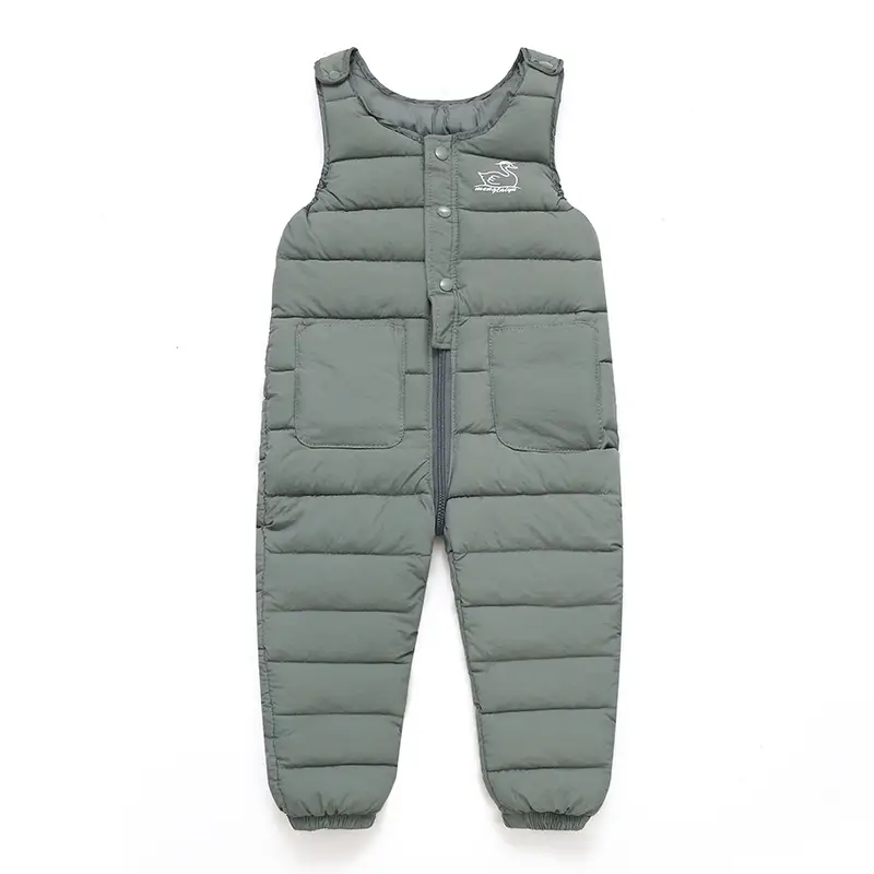 Black Padded Infant Jumpsuit with Suspenders Medium - Image 8