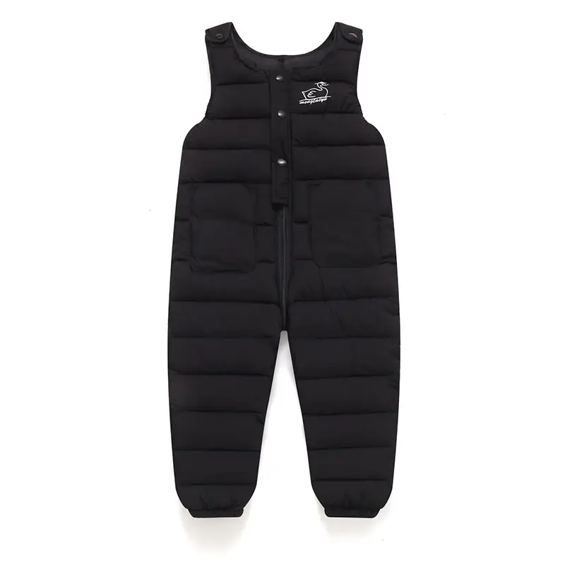 Black Padded Infant Jumpsuit with Suspenders Medium - Image 10
