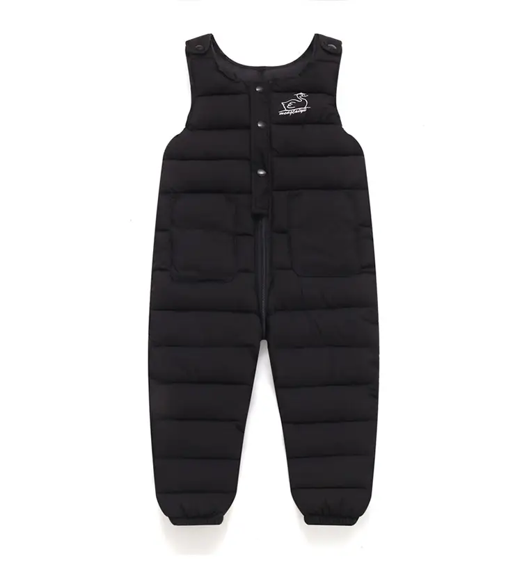 Black Padded Infant Jumpsuit with Suspenders Medium — feature 15