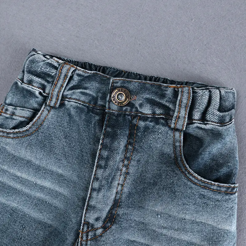 Blue Denim Shorts Set for Boys Summer Wear - Image 12