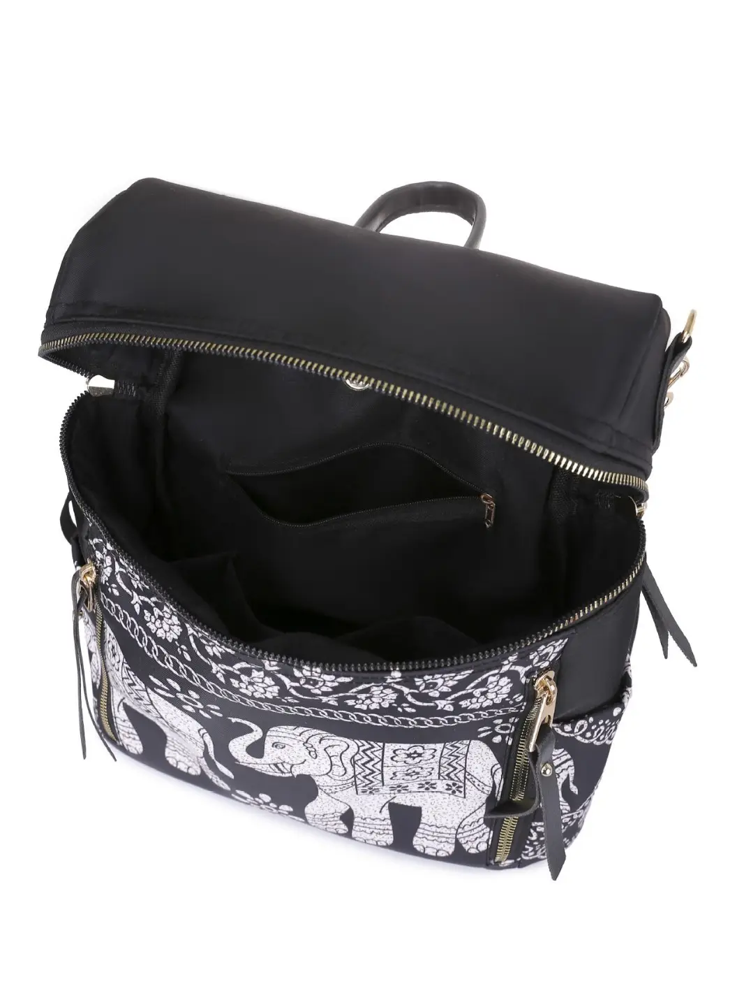 Black Ethnic Crossbody Backpack Women's Oxford Cloth Multi-Functional - Image 8