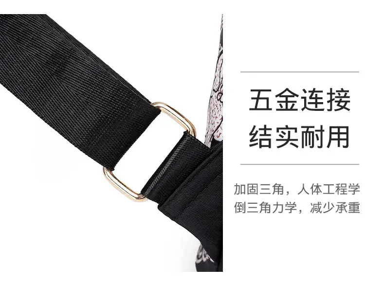 Black Ethnic Crossbody Backpack Women's Oxford Cloth Multi-Functional — feature 10