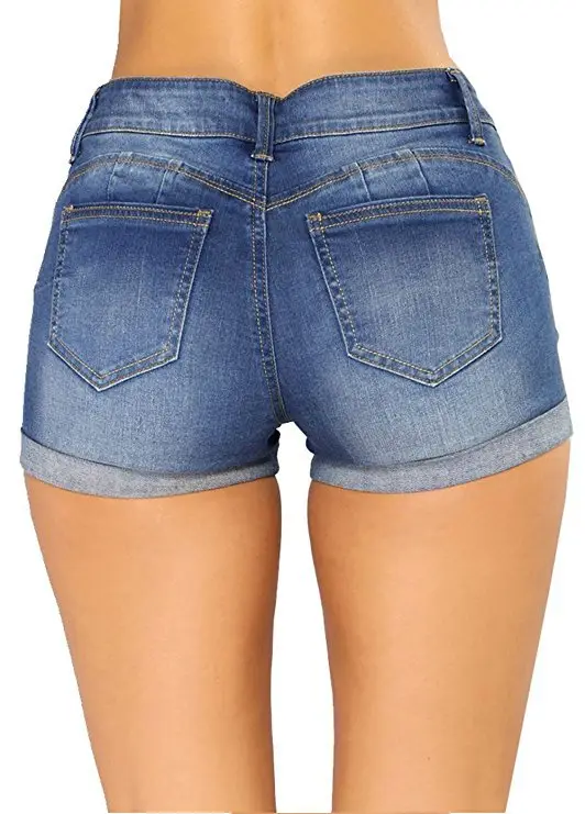 Women Denim Shorts Flanged Hot Summer Wear