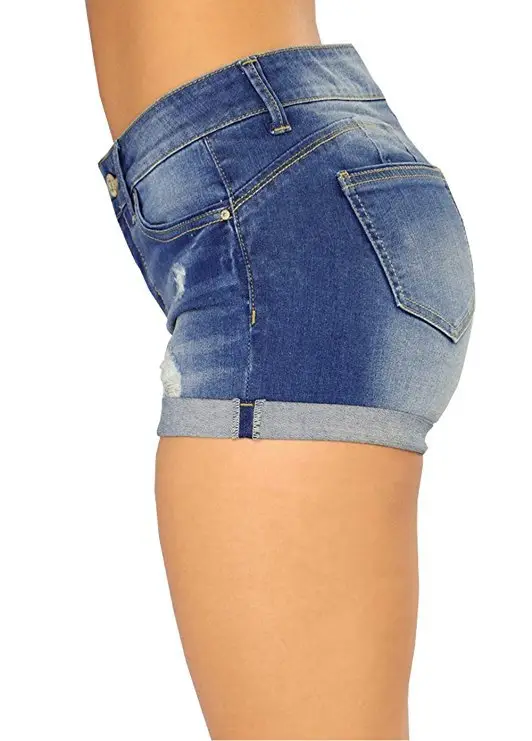Women Denim Shorts Flanged Hot Summer Wear