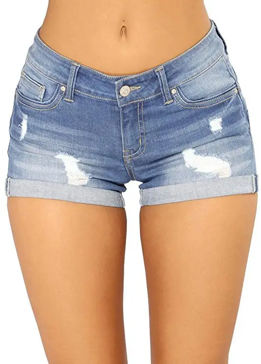 Women Denim Shorts Flanged Hot Summer Wear